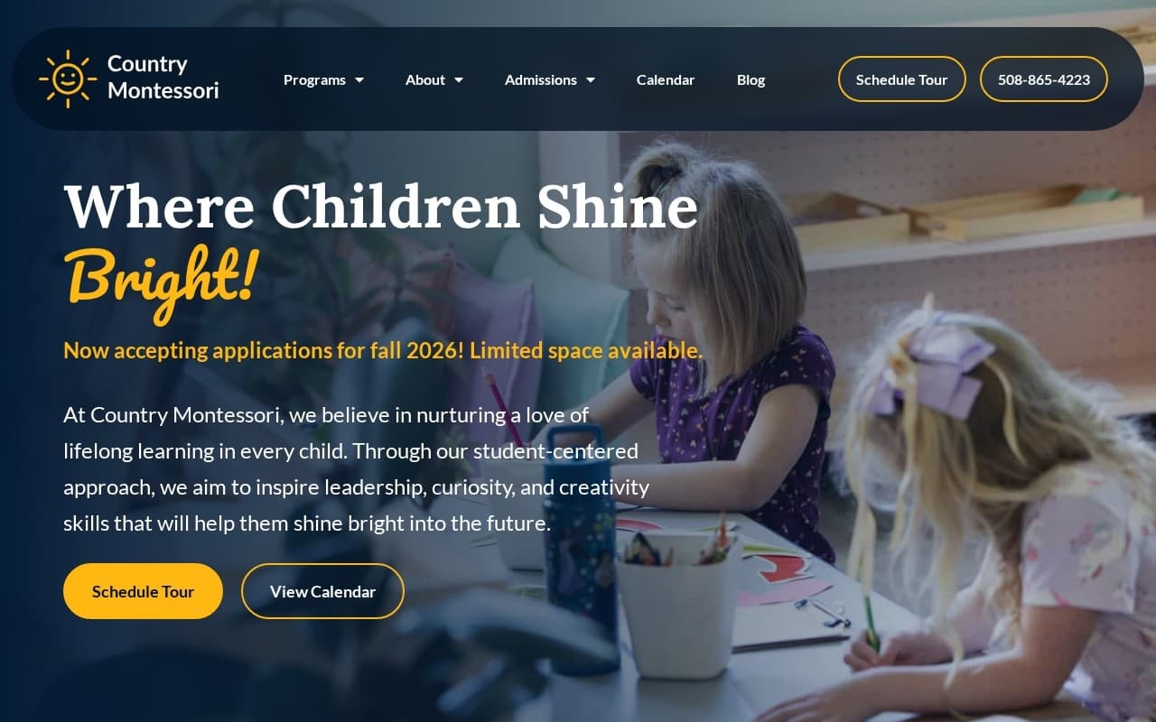 Country Montessori website screenshot
