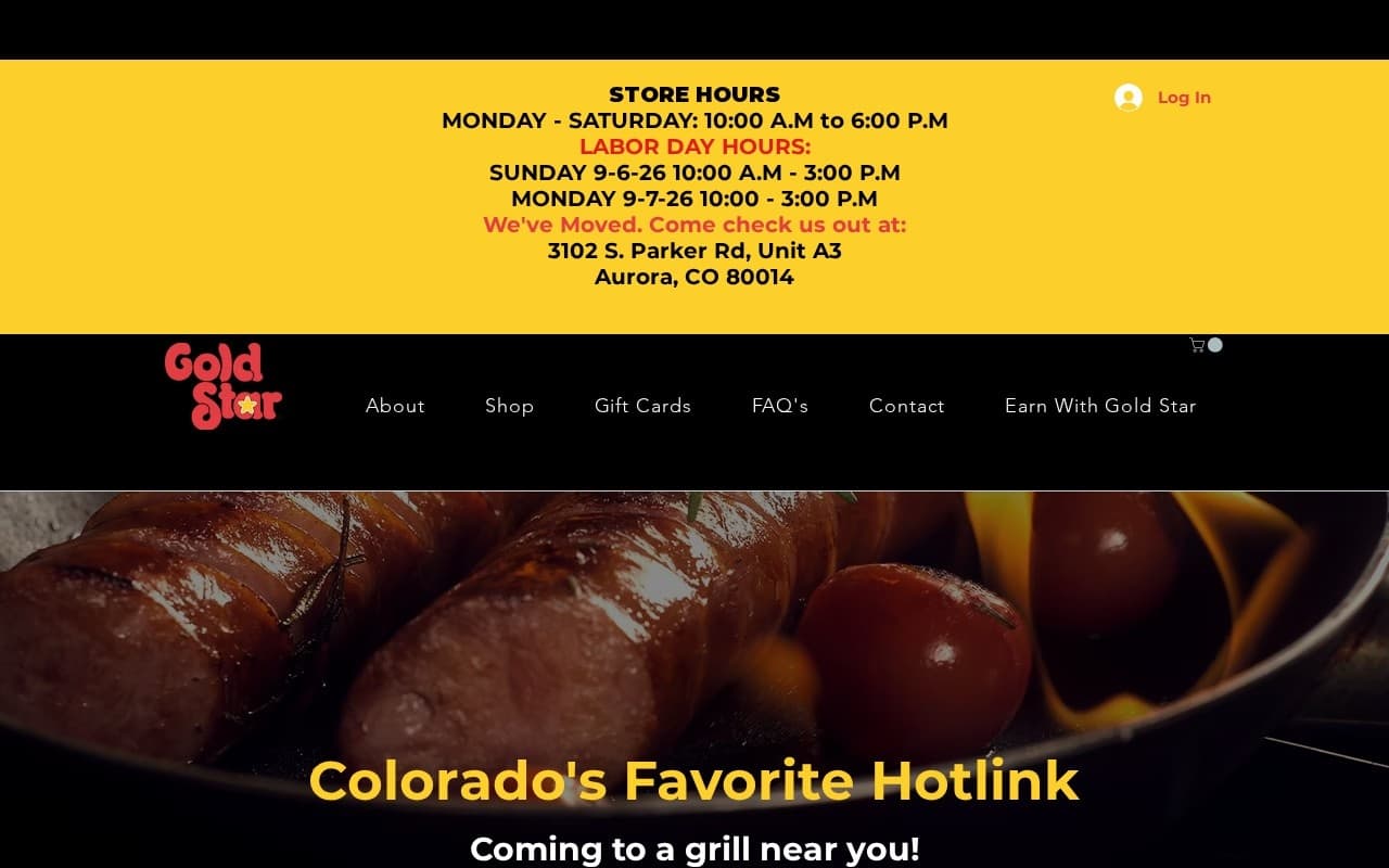 Gold Star Hot Links website screenshot