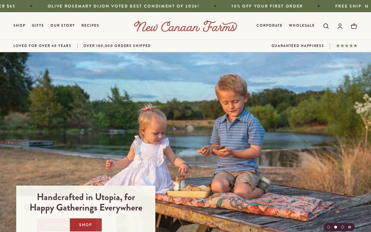 New Canaan Farms website screenshot