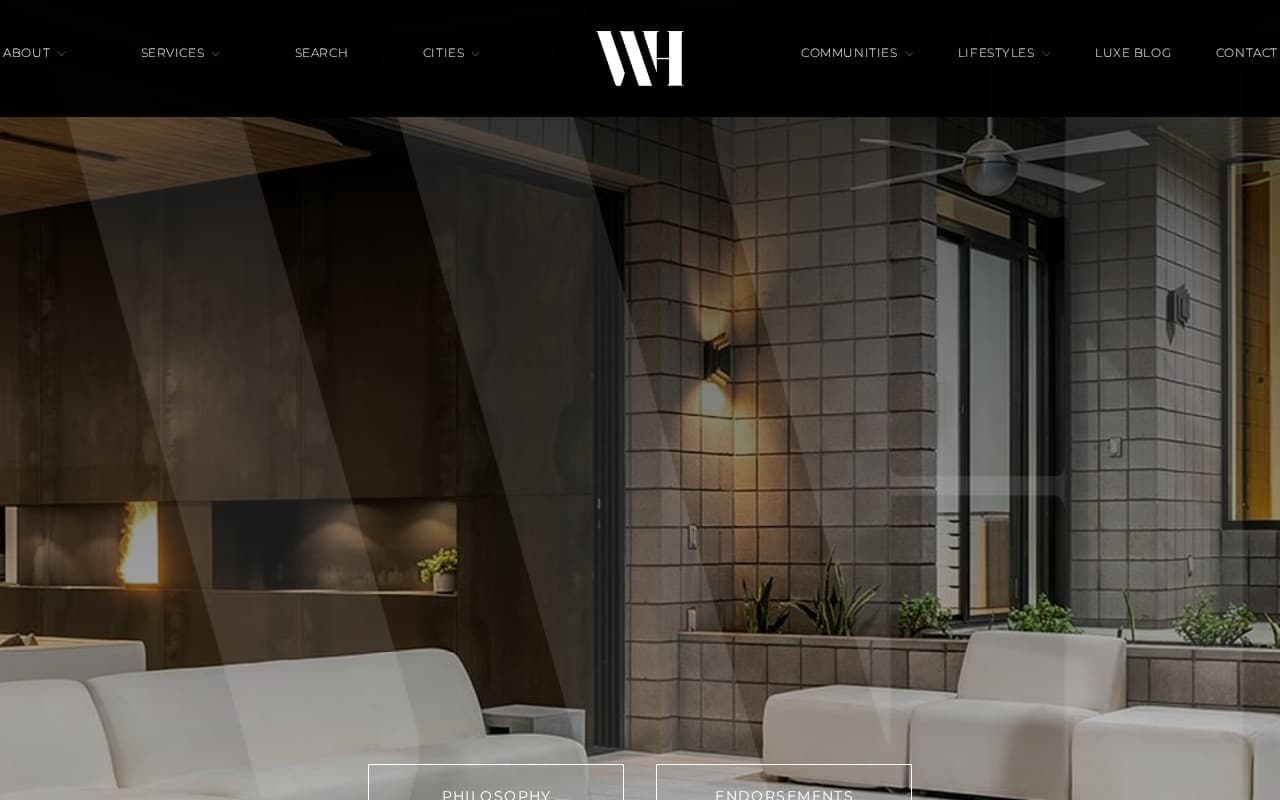 Williams Luxury Homes website screenshot
